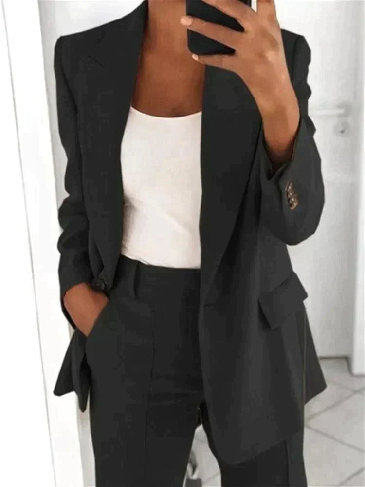 Blazer and Wide-Leg Trouser Ensemble