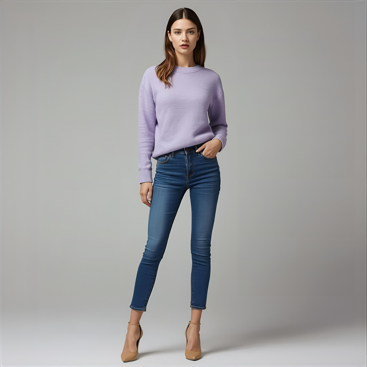 VIOLANA | Purple Relaxed-Fit Classy Sweater