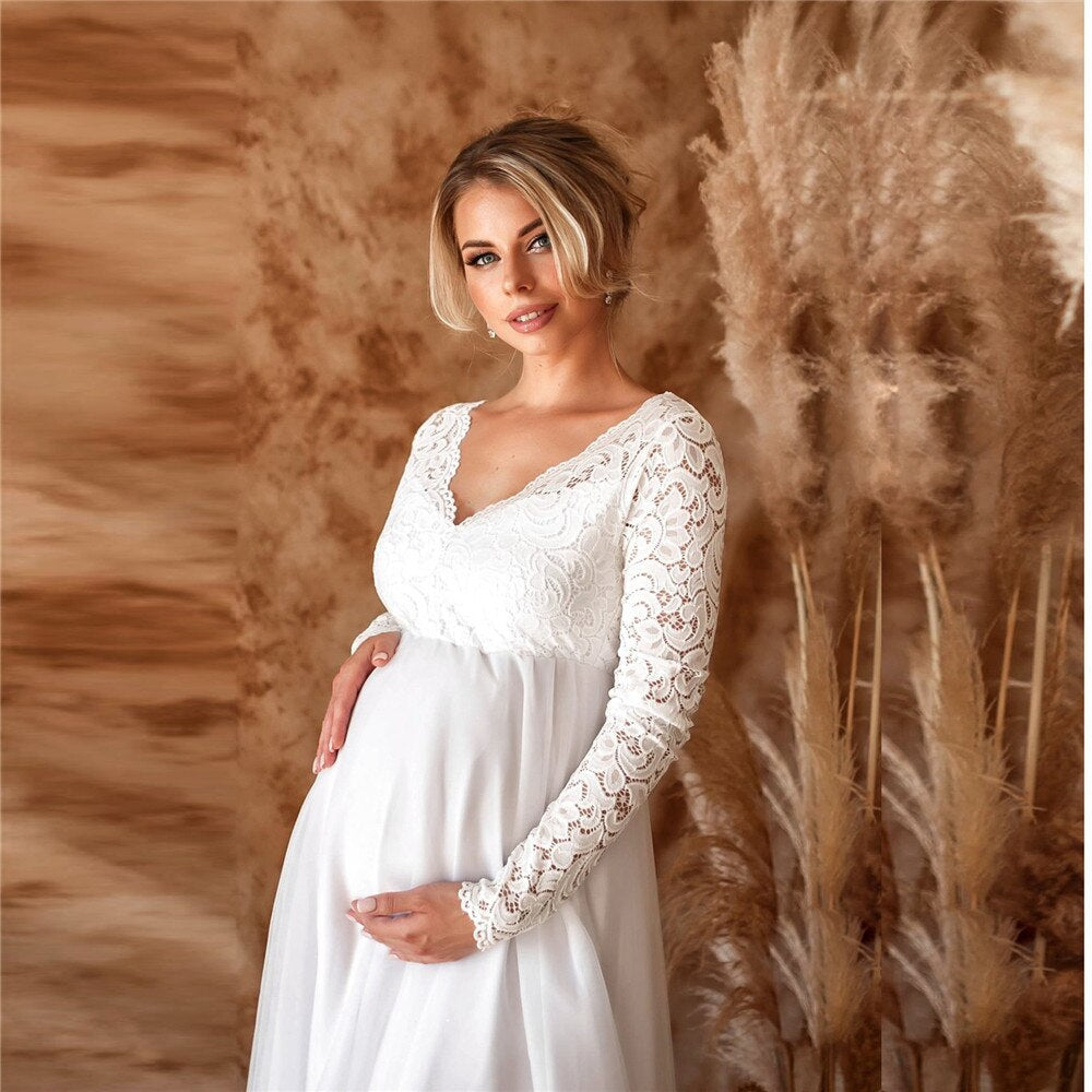 Chic Lace Maxi Dress for Expecting Mothers