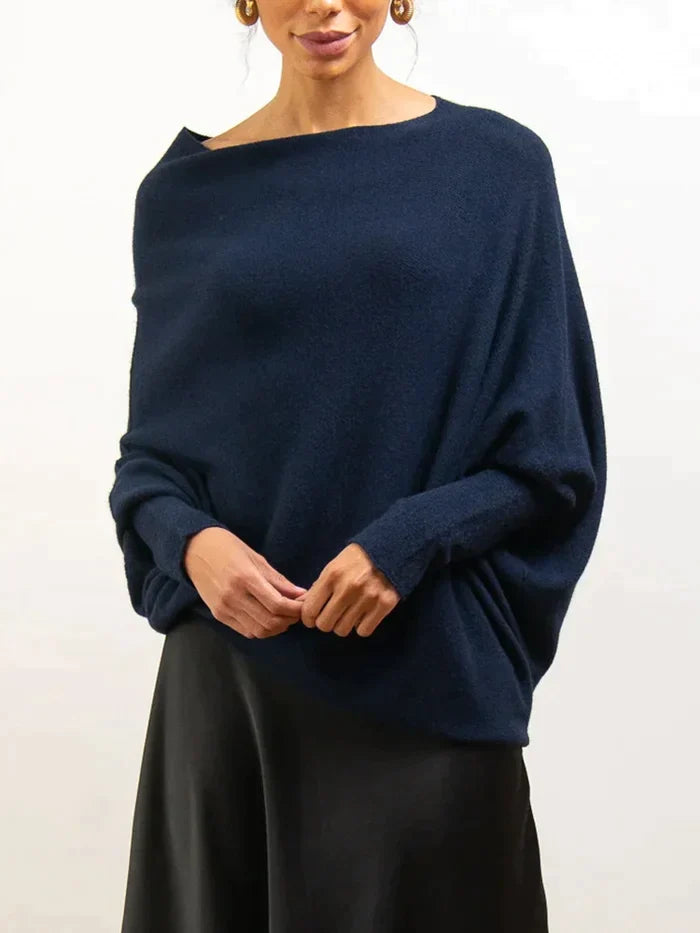 Asira - Off-Center Draped Sweater