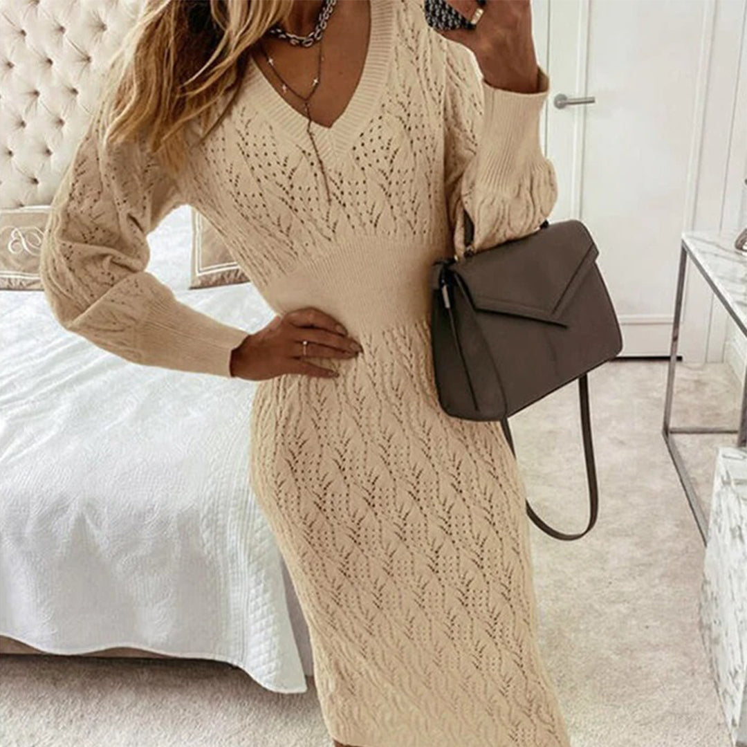 Stylish and Comfortable Knit Pattern Dress