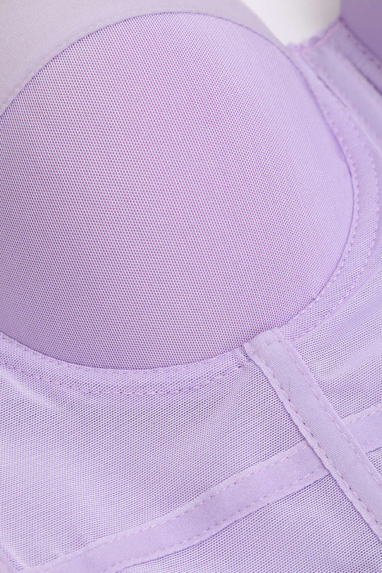 Underwire Mesh Bustier Blouse