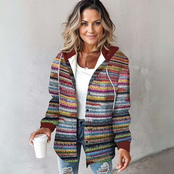 Vibrant Striped Women's Cardigan