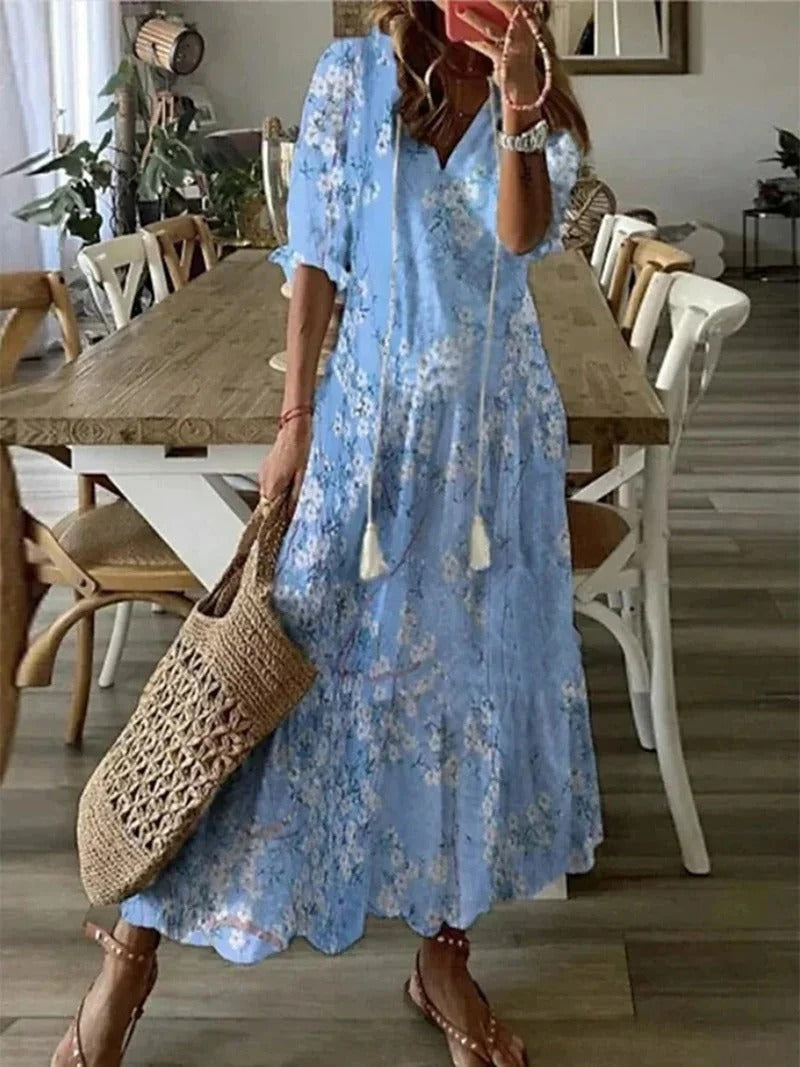 Boho-Chic Natural Fabric Dress