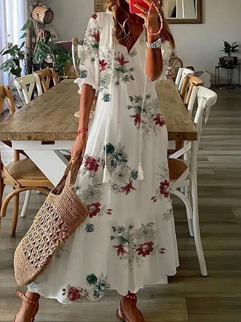 Boho-Chic Natural Fabric Dress